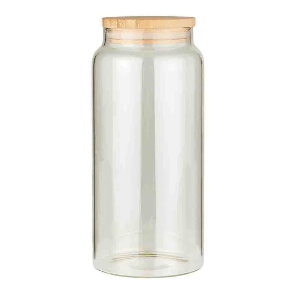 Glasburk med bambulock 1300 ml