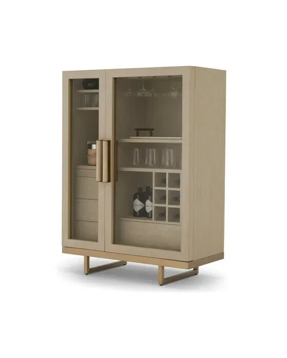 Connaught Bar Cabinet Washed Oak