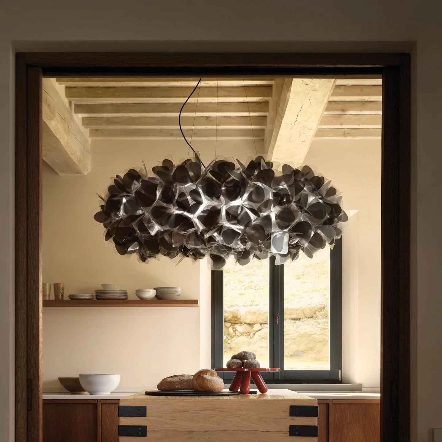Clizia MAMA NON MAMA hengelampe, Ø 78 cm, svart – Slamp - Stue - Design - Plast - Med flere lyskilder