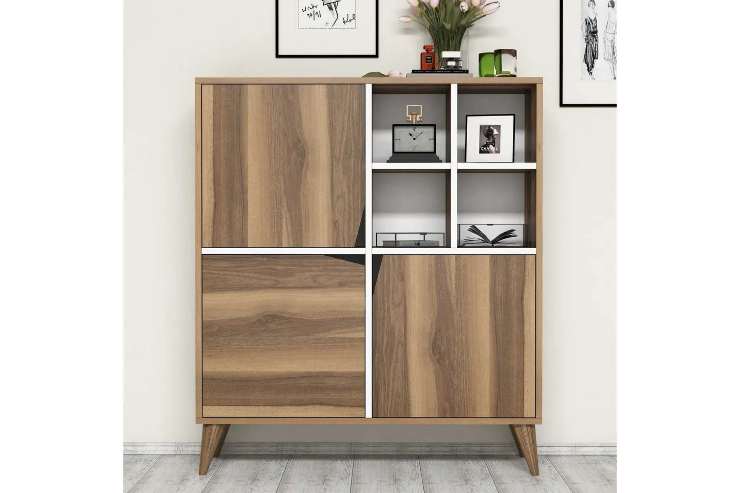 Hovdane Förvaringsskåp 100 cm - Brun/Vit