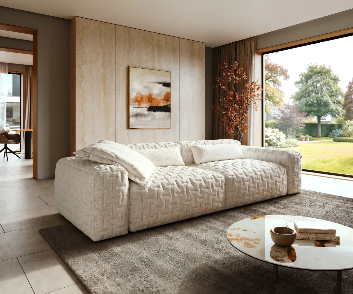 Big-Sofa Freestyle Icon 280x110 cm Bouclé Soft Beige