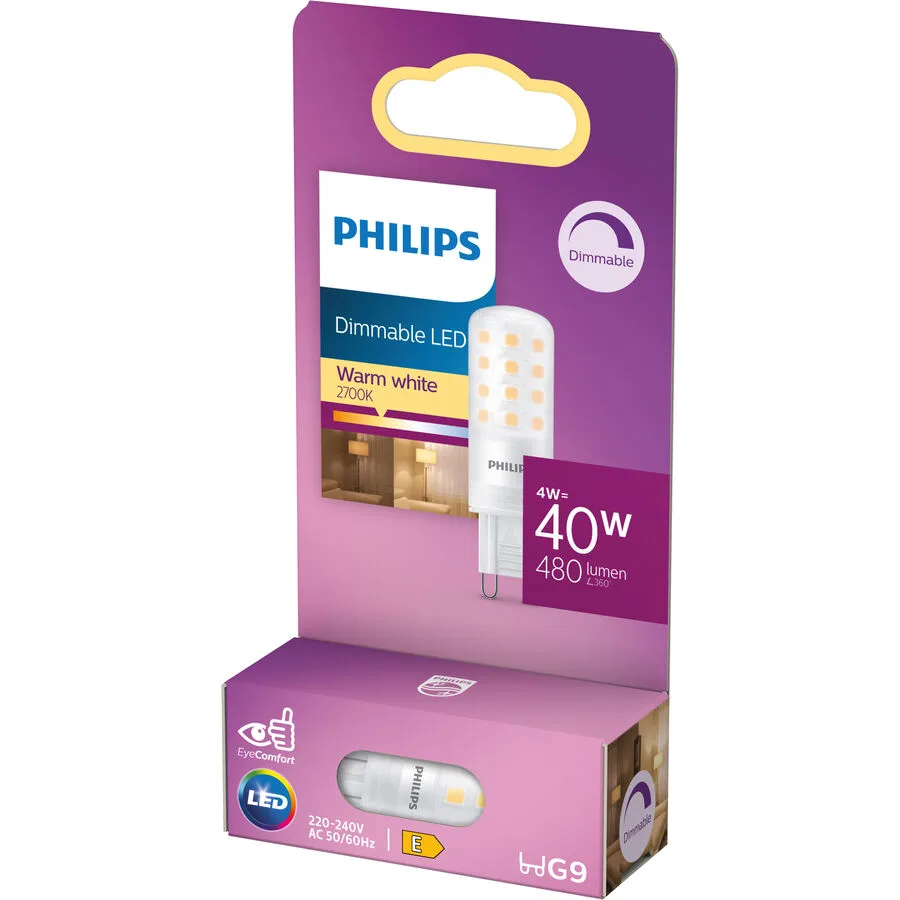 Leuchtmittel Philips Kunststoff G9 4 W - Farbe: matt weiss - LED - Lichtfarbe: Extra warmweiss - LED Leuchtmittel