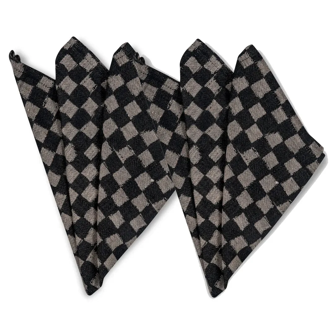 Byon Checki Stoffserviette 2er Pack Schwarz