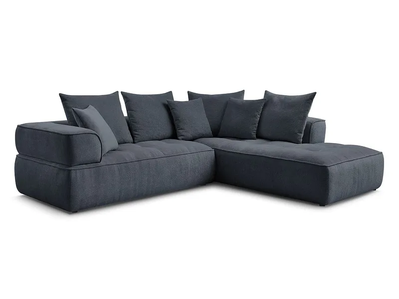 Ecksofa BOBOCHIC WHESLEY Stoff dunkelblau