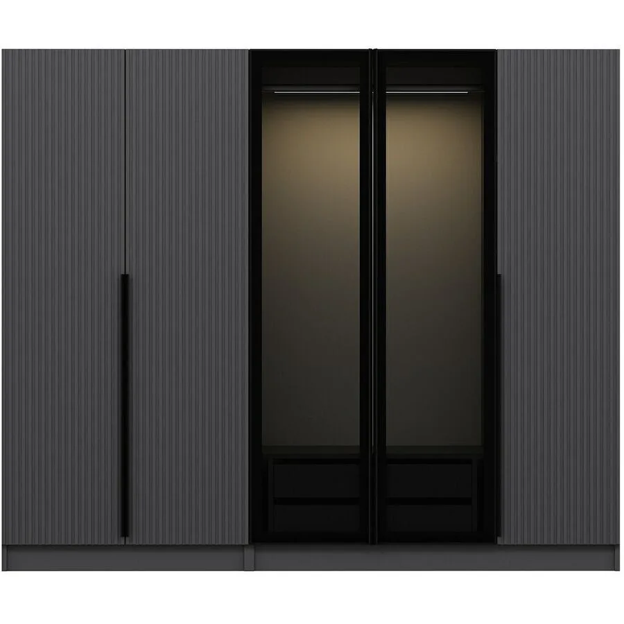 Kleiderschrank Uyumak rauch Melamin B 225 cm