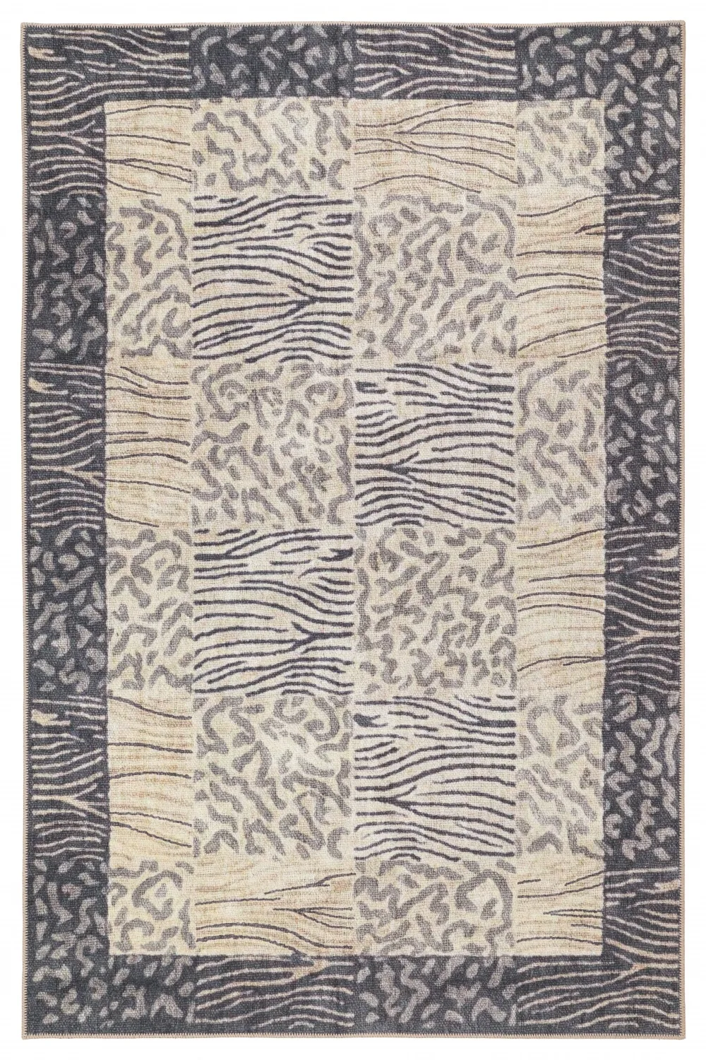 Flachgewebter Teppich - Kisumu (beige/schwarz) (Größe: 190 x 280 cm)