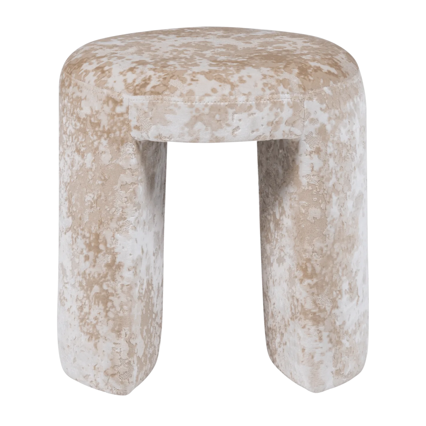 Klädd Pall Charlie 45 cm Rund - Beige