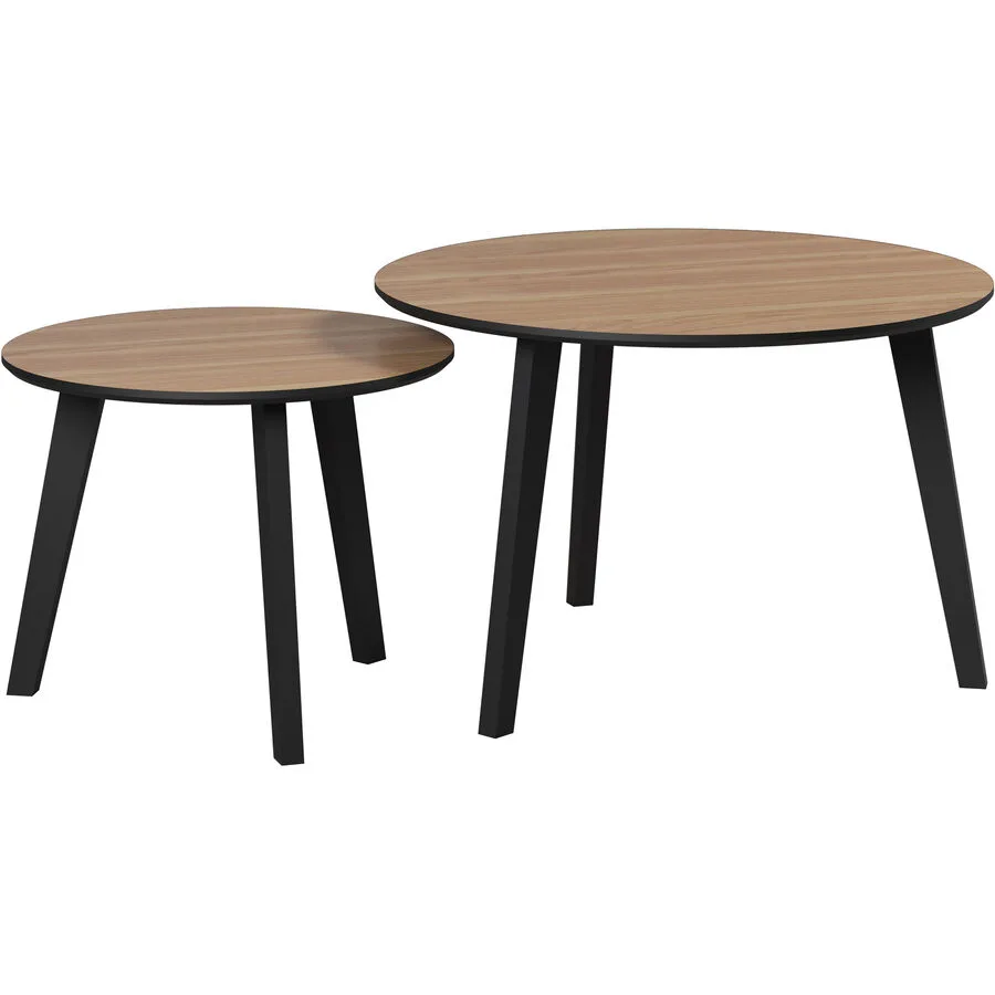Beistelltisch 2er-Set Montecito Eiche furniert Holzwerkstoff B 70 H 45 cm