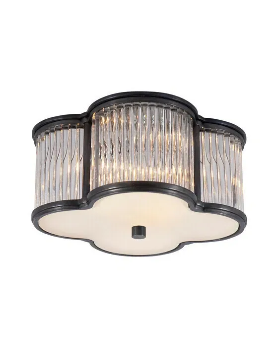 Basil Flush Mount Gun Metal Small