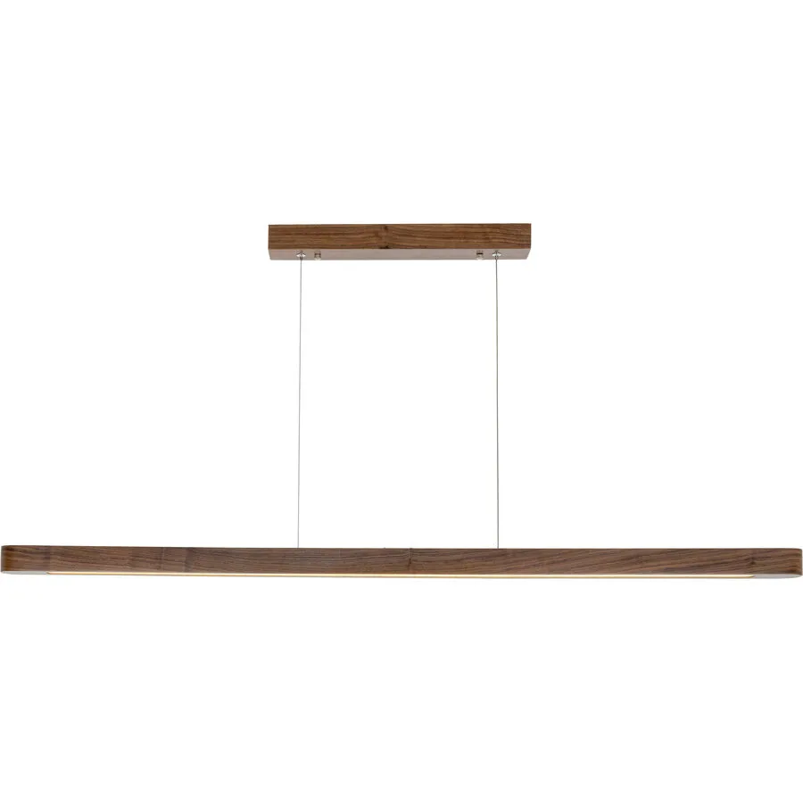 Pendellampe Kira Braun Holz/Metall 120 cm 120 cm - LED - Lichtfarbe: Extra warmweiss - Helles Neutralweiss - Material: Nussbaumholz/Metall -