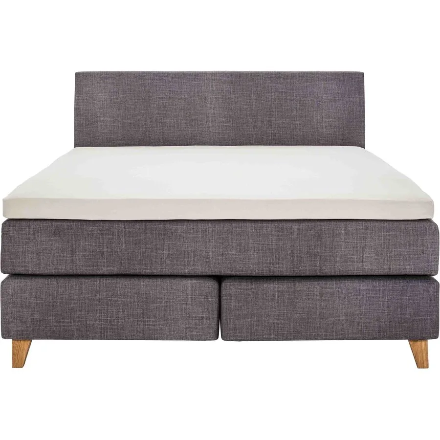 Boxspringbett President dunkelgrau Stoff 160 x 200 cm