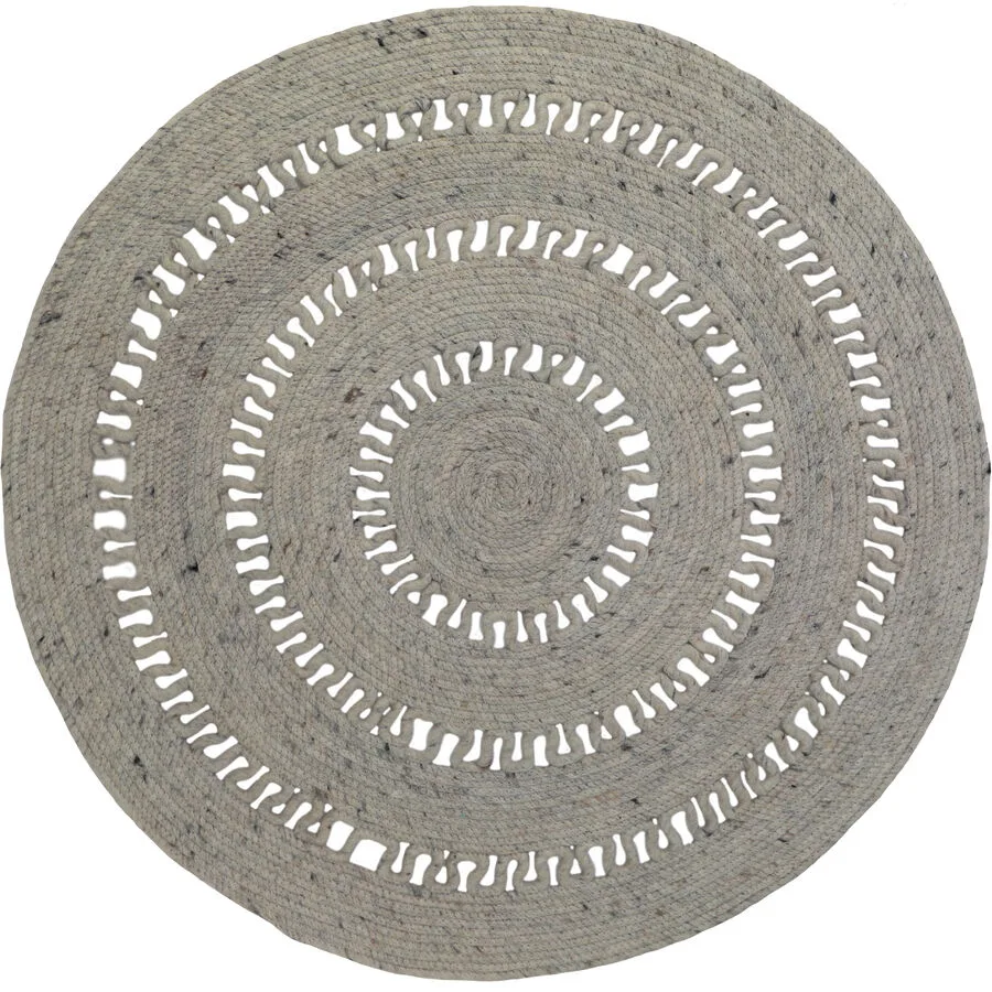 Teppich Journey grey Wolle 110 x 110 cm
