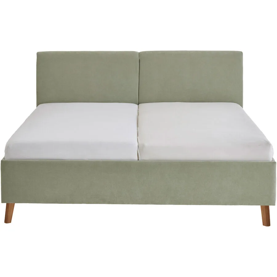 Bett Nola lindengrün Stoff 180 x 200 cm