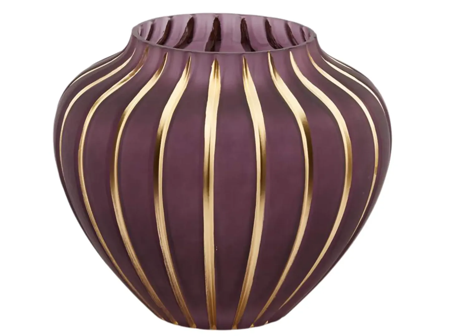 Edg Vase Glas Dunkel Lila Gold H: 17 cm | Schubiger Möbel