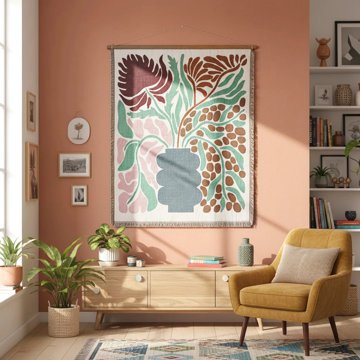 Pledd - Bloom Tapestry Blanket (multi) (Størrelse: 130 x 160 cm)