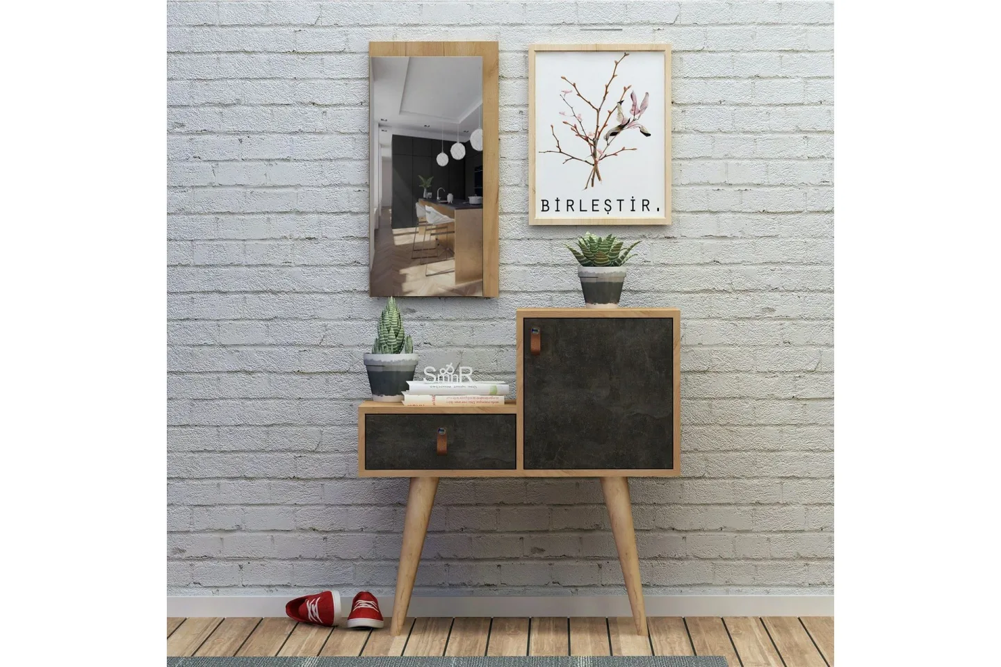 Mod Design Sidobord - Grå/Trä