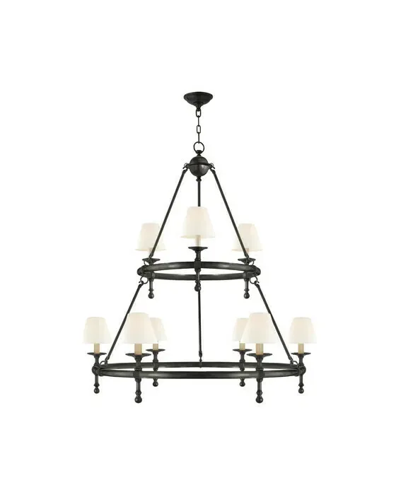 Classic Two-Tier Ring Chandelier Bronze