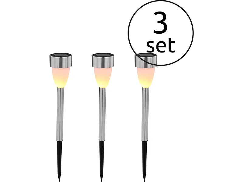 Set von 3 Solarleuchten LED ADRI Ø5.5cm x 36.5cm 0W weiss