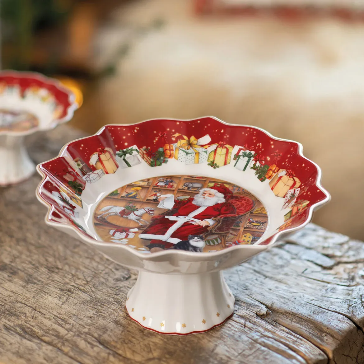 Villeroy & Boch Toy's Fantasy Schale auf Fuß 24 cm Weiß-rot
