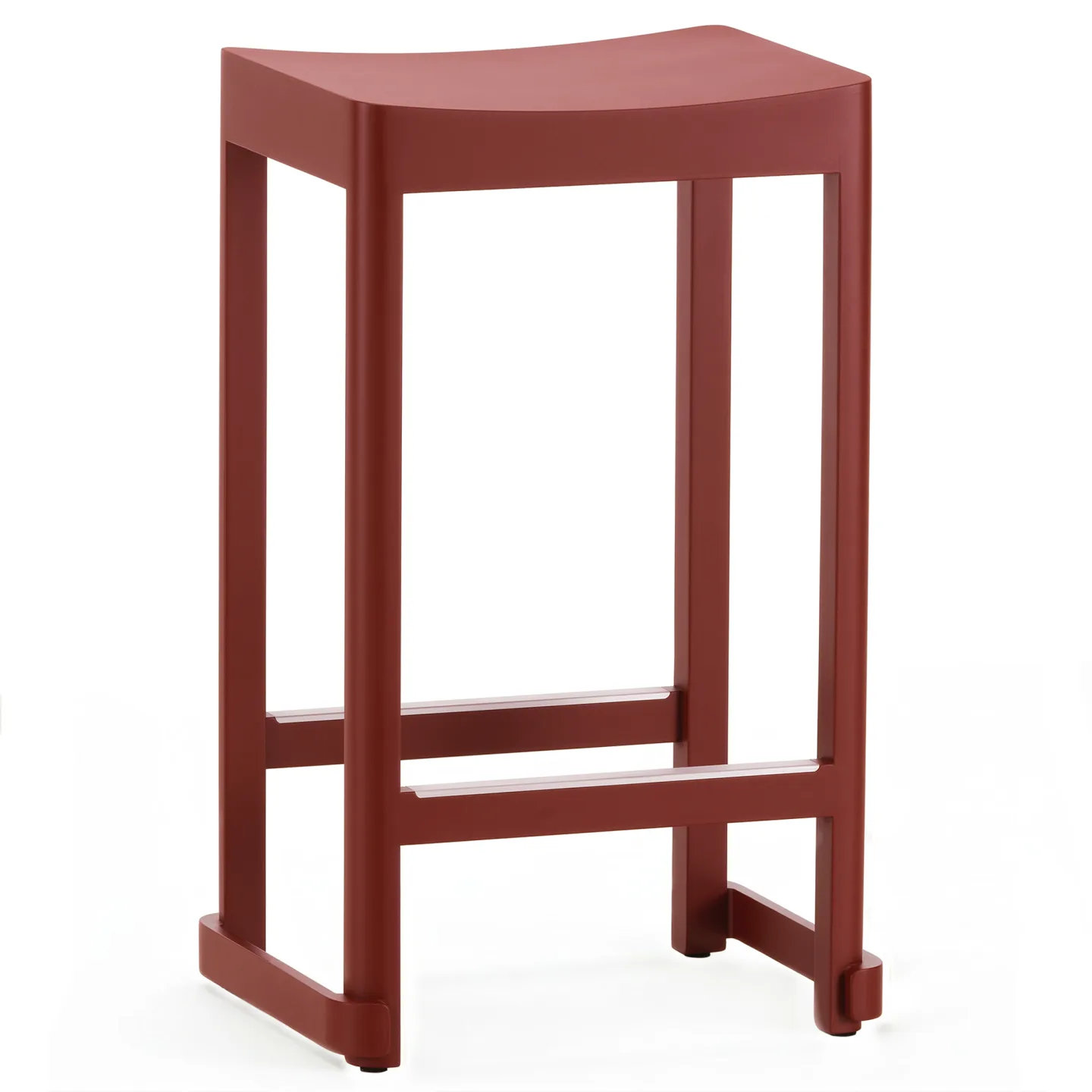 Artek - Atelier Stool 65 cm Beech Dark Red Lacquered - Barstolar - TAF Studio - Röd - Trä