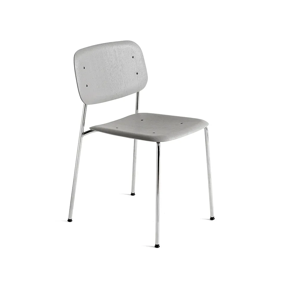 HAY Soft Edge 40 stol Soft grey-kromstativ