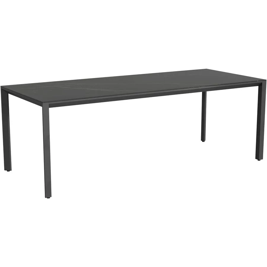 Gartentisch Tropea Schwarz matt / Kelya Mineralkeramik/Stahl pulverbeschichtet B 220 T 90 cm - Möbel Konfigurator: Traummöbel individuell