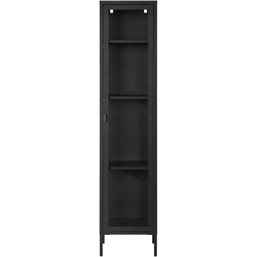 Vitrine Soreva schwarz Stahl/Glas B 40 H 180 cm
