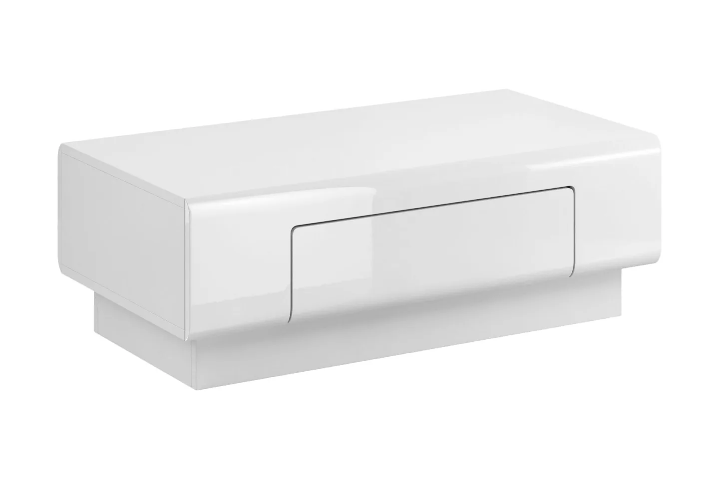 Toreno Soffbord 110 cm med Förvaring Hylla + Låda - Vit