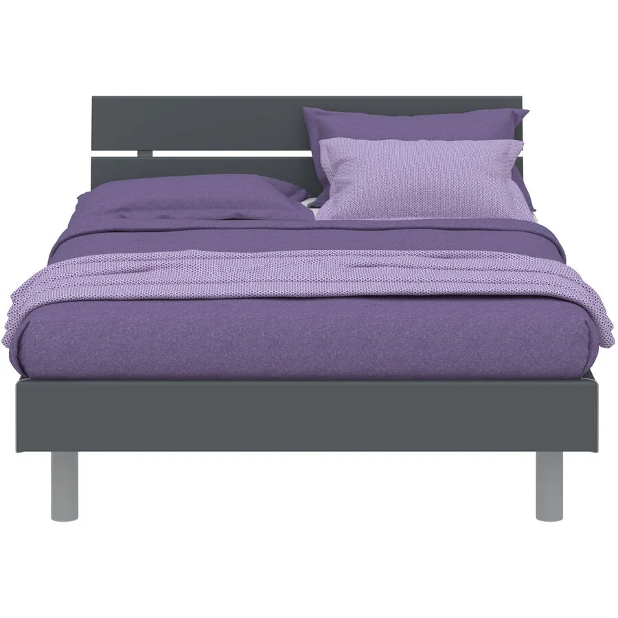 Modular Bett Livorno Dunkelgrau, Grau MDF, Kunststoff 120 x 200 cm
