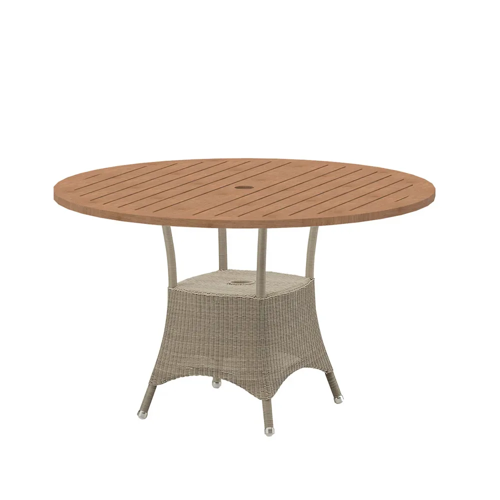 Cane-line Lansing matbord Ø120 cm Teak-weave taupe