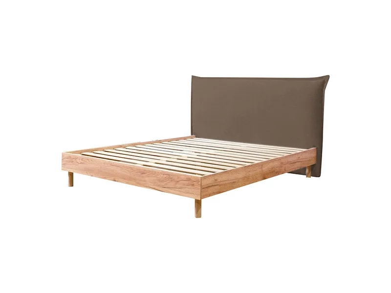 Bett BOBOCHIC CHARLIE 180x200cm stoff mit textur taupe