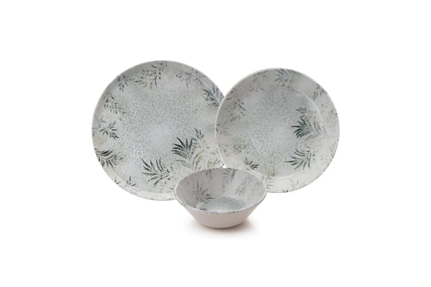 Middagset (18 delar) Haruka Vit / Antracit - Vit/Antracit