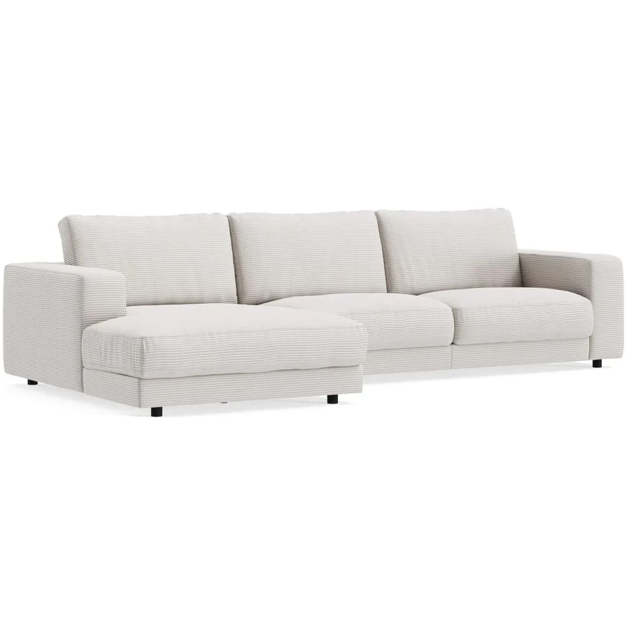 Ecksofa Ava Links Bezug: 88% Polyester, 12% Polyacryl snow B 320 T 170 cm - Möbel Konfigurator: Traummöbel individuell zusammenstellen