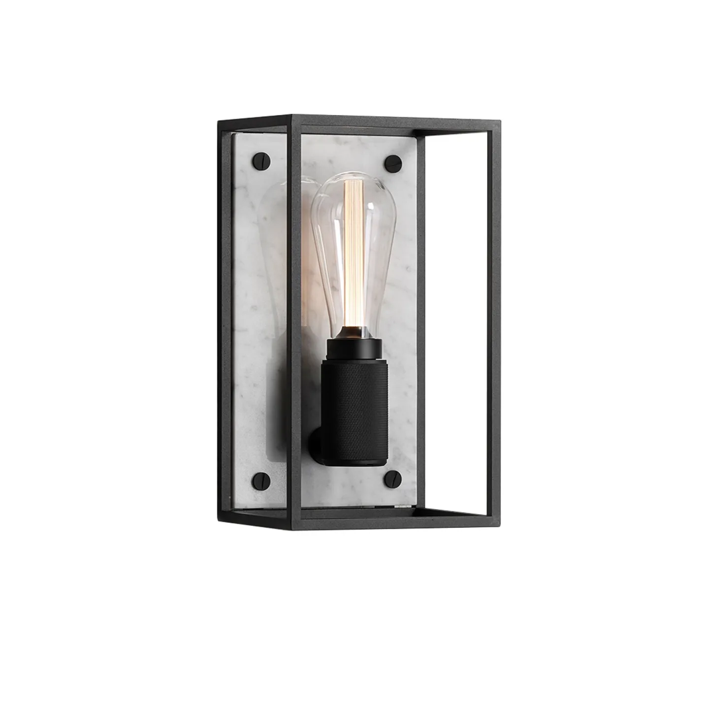 Buster + Punch - Caged Wall 1.0 Medium - Polished White Marble - Vägglampor - Massimo Buster Minale - Vit - Metall/Sten