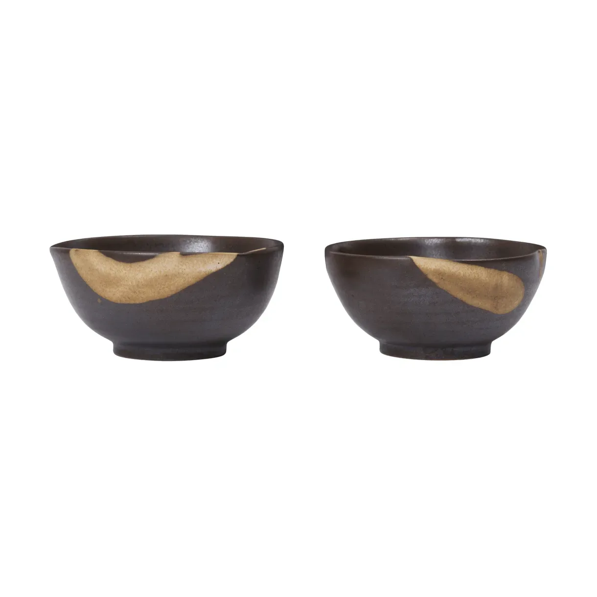 Ferm Living Koyo Schale 2er Pack Dark brown-buff, Ø8,5x4,5 cm