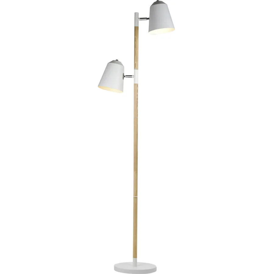 Stehlampe Kovlo Weiss Holz 23 cm 154 cm - Material: Buchenholz