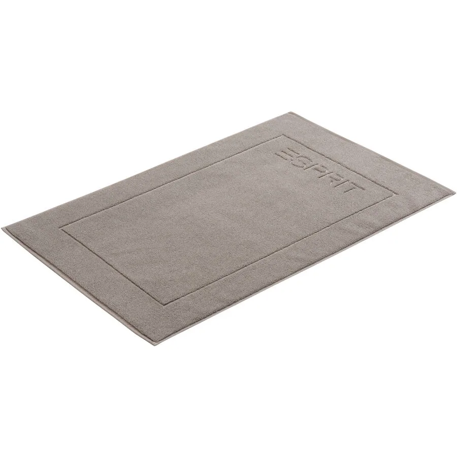 Esprit Badteppich Modern Solid steingrau Baumwolle 60 x 90 cm Rechteckig