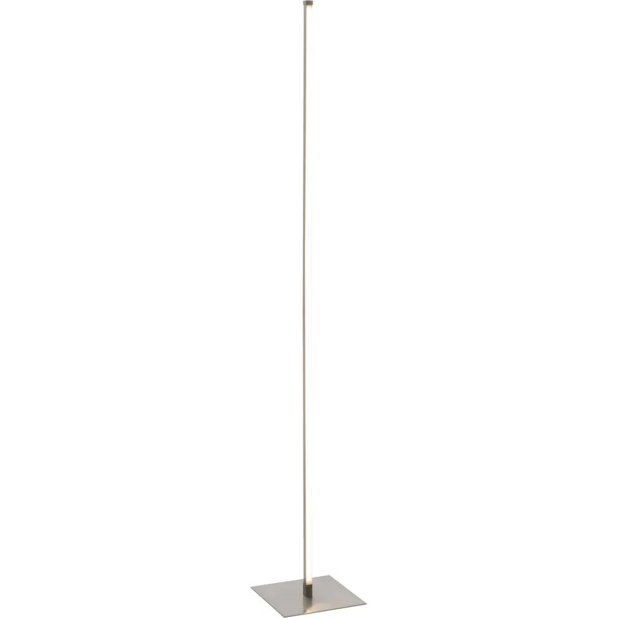 Stehlampe Elin Silber/Grau Metall 22 cm 144 cm - Farbe: Nickel satiniert - LED - Lichtfarbe: Extra warmweiss - LED Energiesparlampen