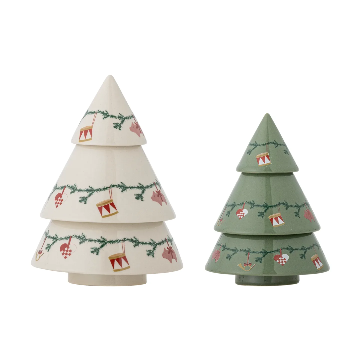 Bloomingville Yule dekorationsgranar 2 delar Beige-grön