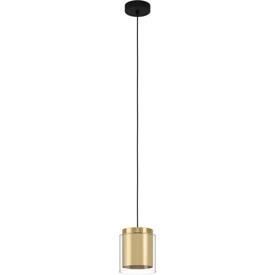 Eglo Pendellampe Lagunitas Schwarz Stahl/Glas 0 cm 0 cm - Farbe: Schwarz/Messing - Material: Glas/Stahl