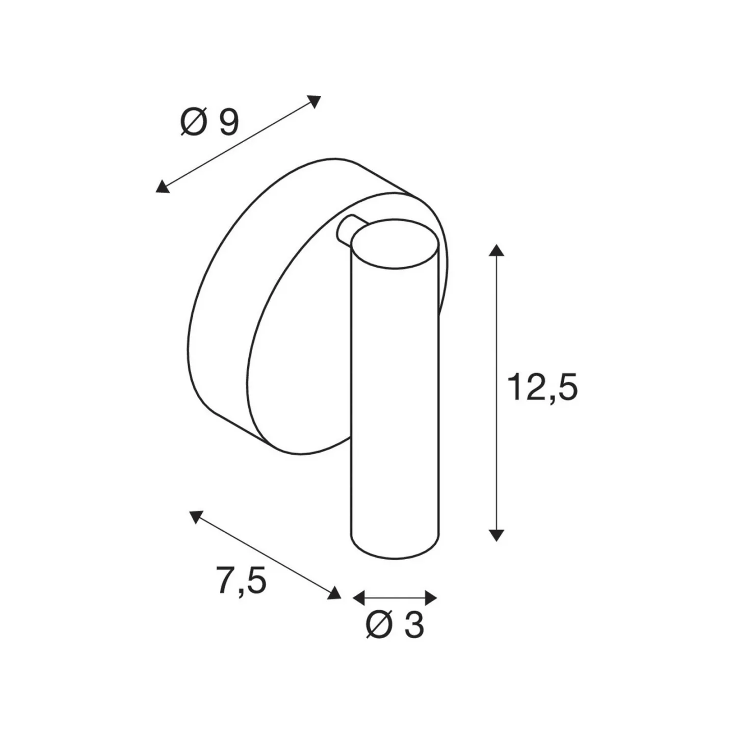 Karpo 30 Væg-/Loftlampe Black - SLV - Stue - Moderne - Aluminium - Med én lyskilde