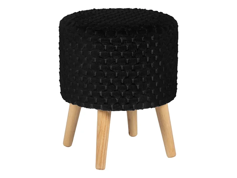Hocker ROBBY 35x35x42cm künstliches fell schwarz