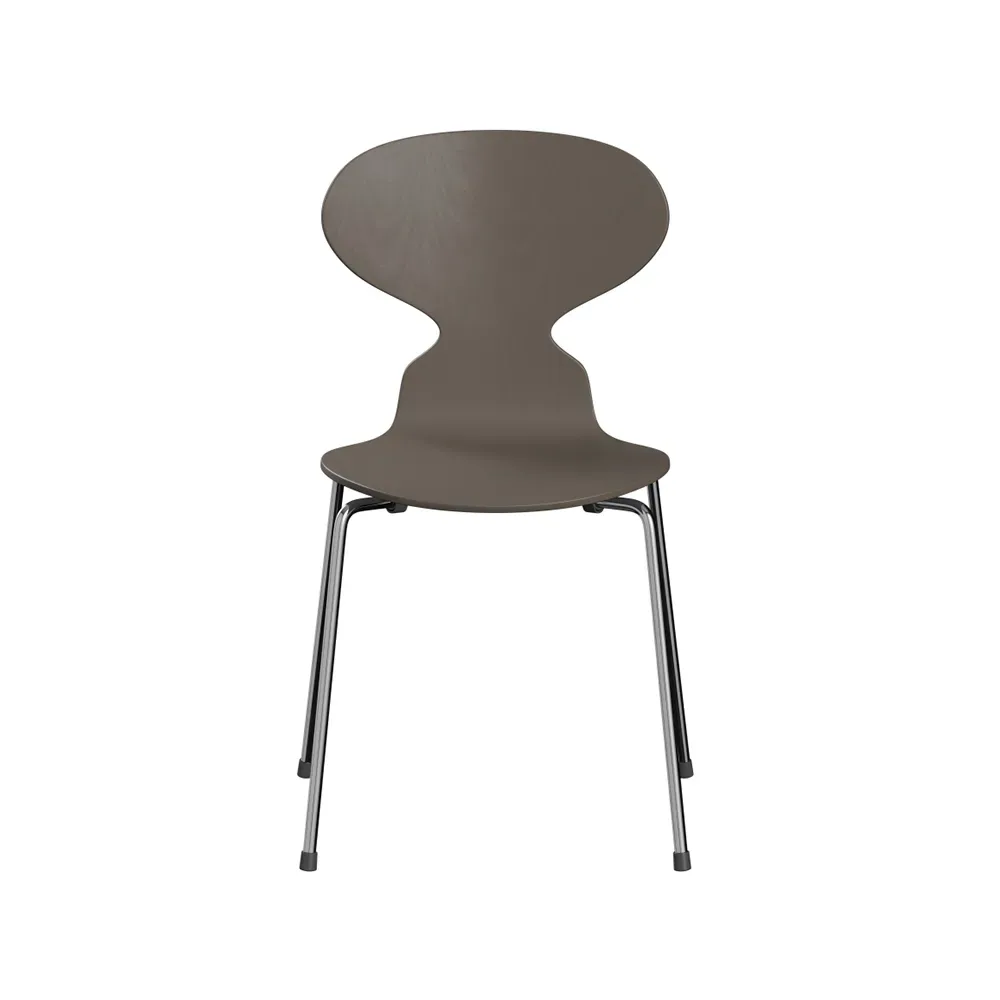 Fritz Hansen Myran 3101 stol deep clay, målad ask, kromat stålstativ