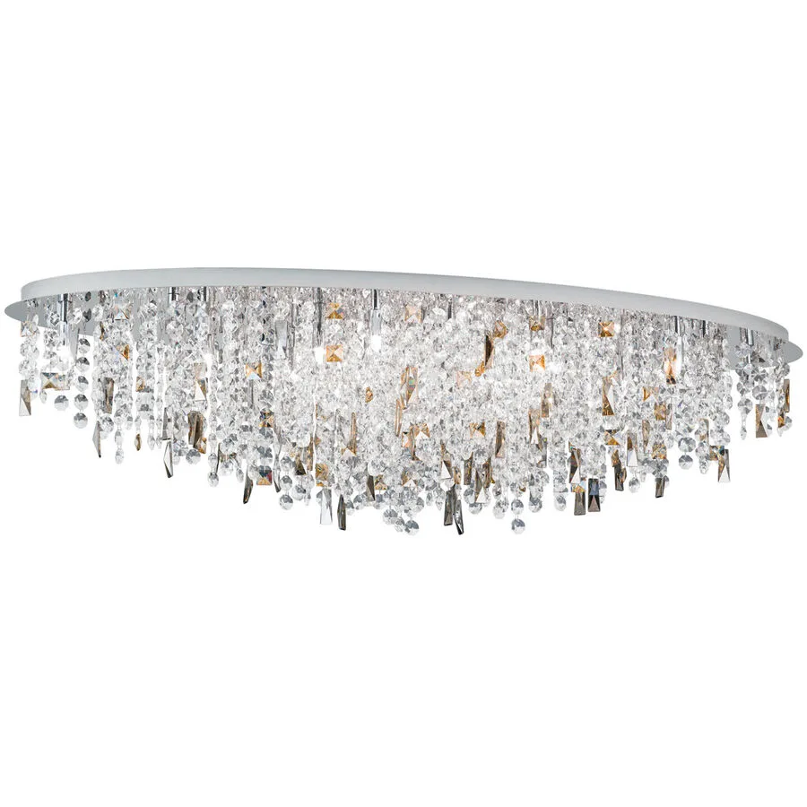 Briamond Deckenlampe Crystalriver Grau Stahl/Kristall 120 cm 31 cm - Farbe: Chrom/klar