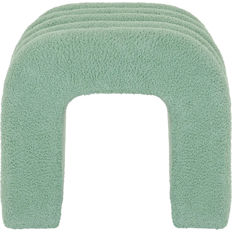 Hocker June Grün Stoff 43 cm 37 cm