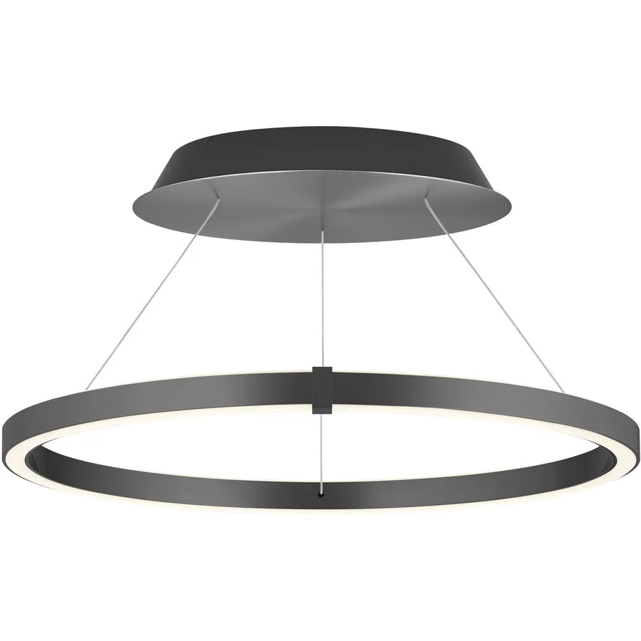 Designer-Pendellampe Bankamp Line anthrazit 63 cm mit Fernbedienung - Farbe: anthrazit matt eloxiert - LED - Lichtfarbe: Extra warmweiss - Material: