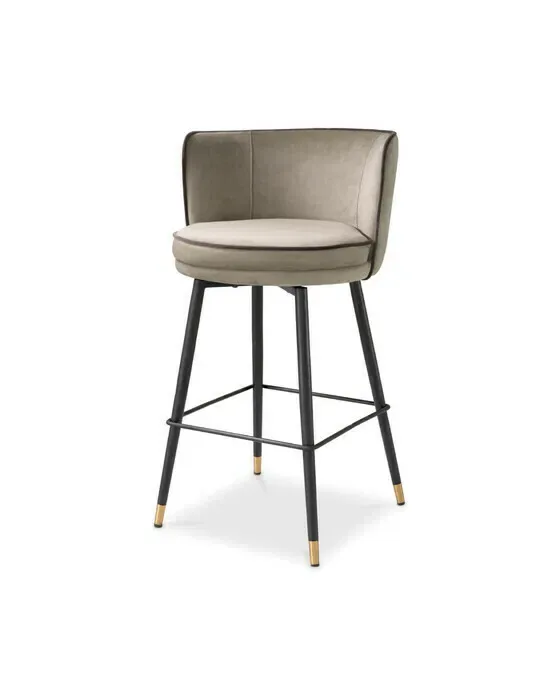 Grenada Bar Stool Savona Greige Velvet