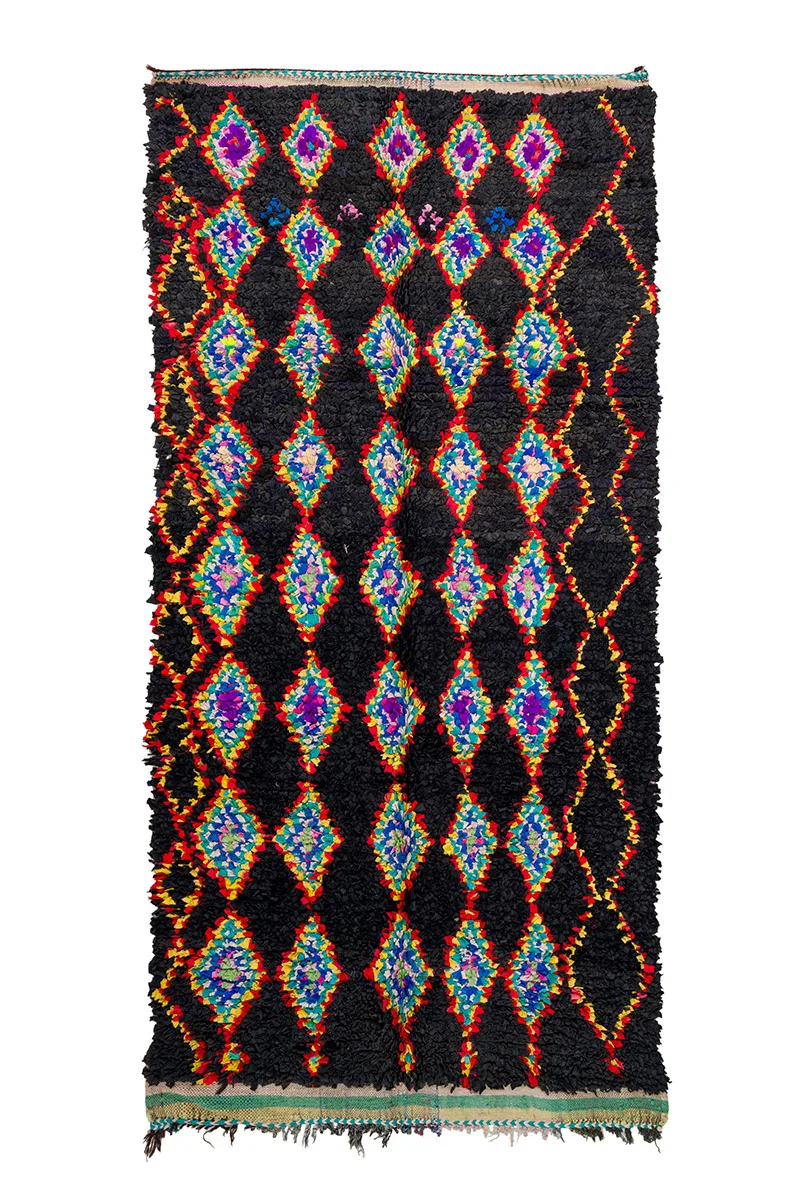 Marokkansk Boucherouite-teppe 130 x 270 cm (Størrelse: 130 x 270 cm)