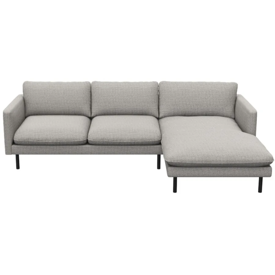 Sofa Valentino Rechts Stoff rauchgrau B 165 T 253 cm