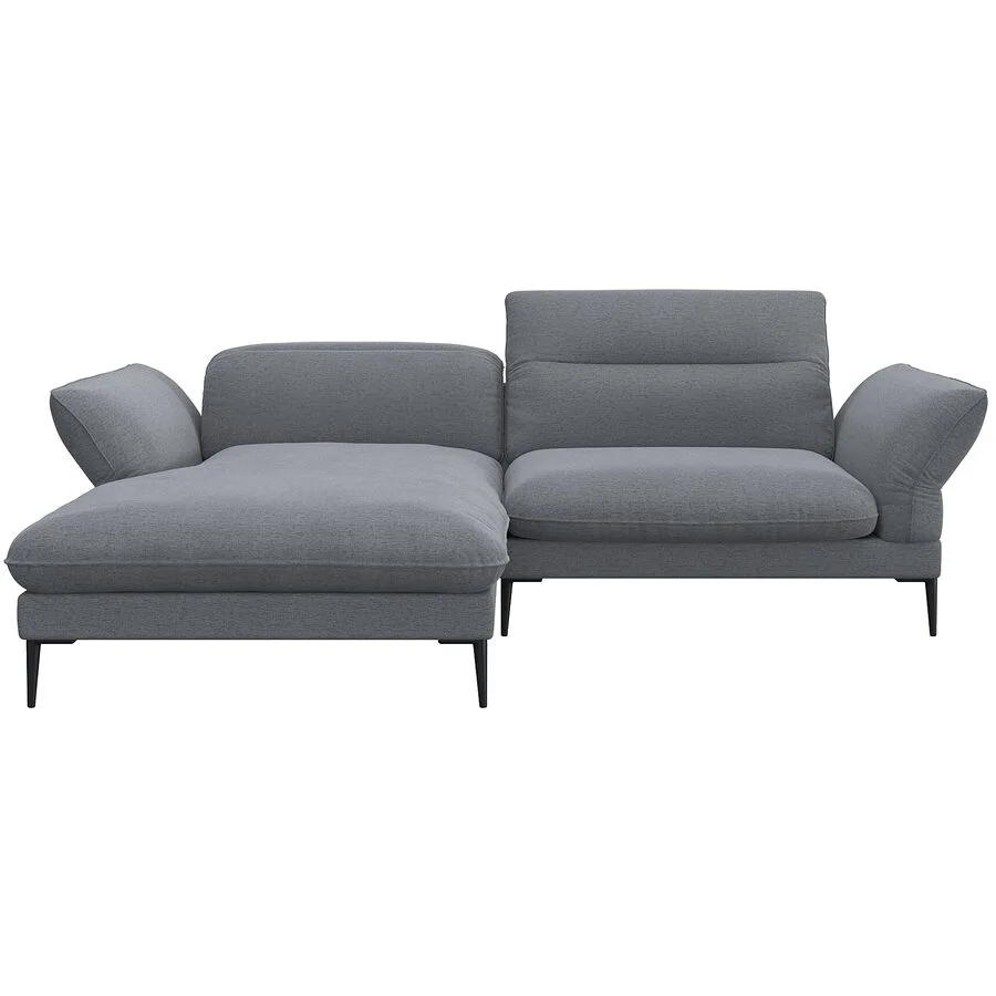 Ecksofa Tiara Links Stoff grau B 241 T 88 cm